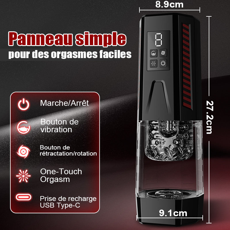 Mars - Oral Dominator 7 Vibration 7 Rotation 7 Back and Forth 4-in-1 Masturbator with Dual Motors