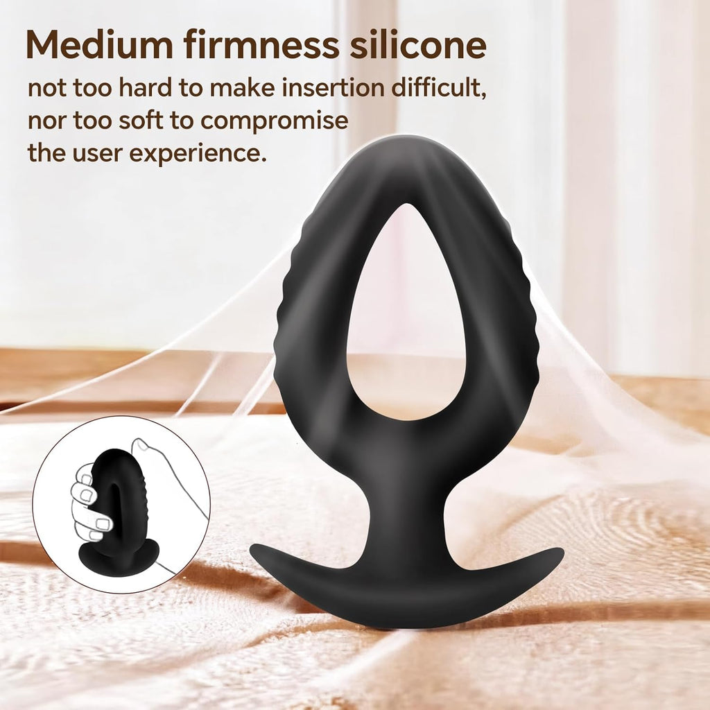 Three-piece anal plug set – hollow silicone anal plug set, suitable for beginners to advanced training, made of soft, flexible, and safe materials, with a conical design