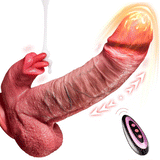 Licking Pro 9.45 In Dual-Tongue Lick Upgrade Dildo Lifelike Thrusting Vibrating Heating Vibrator
