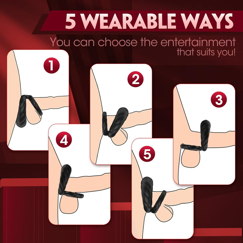 Mighty Grip - 10 Frequency Vibration Dual Limitation Silicone Penis Ring