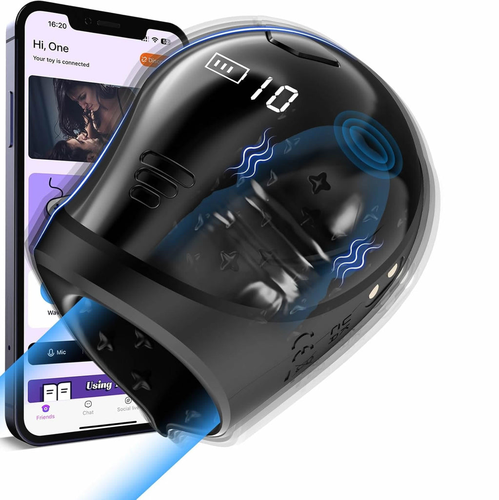 Male Sex Toys Penis Vibrator for Men - Adult Toys Male Masturbator Penis Stroker with LCD APP Control 10 Vibrating Modes, 360° Wrapping Glans Blowjob Trainer, Adult Sex Toys Games Increase Endurance
