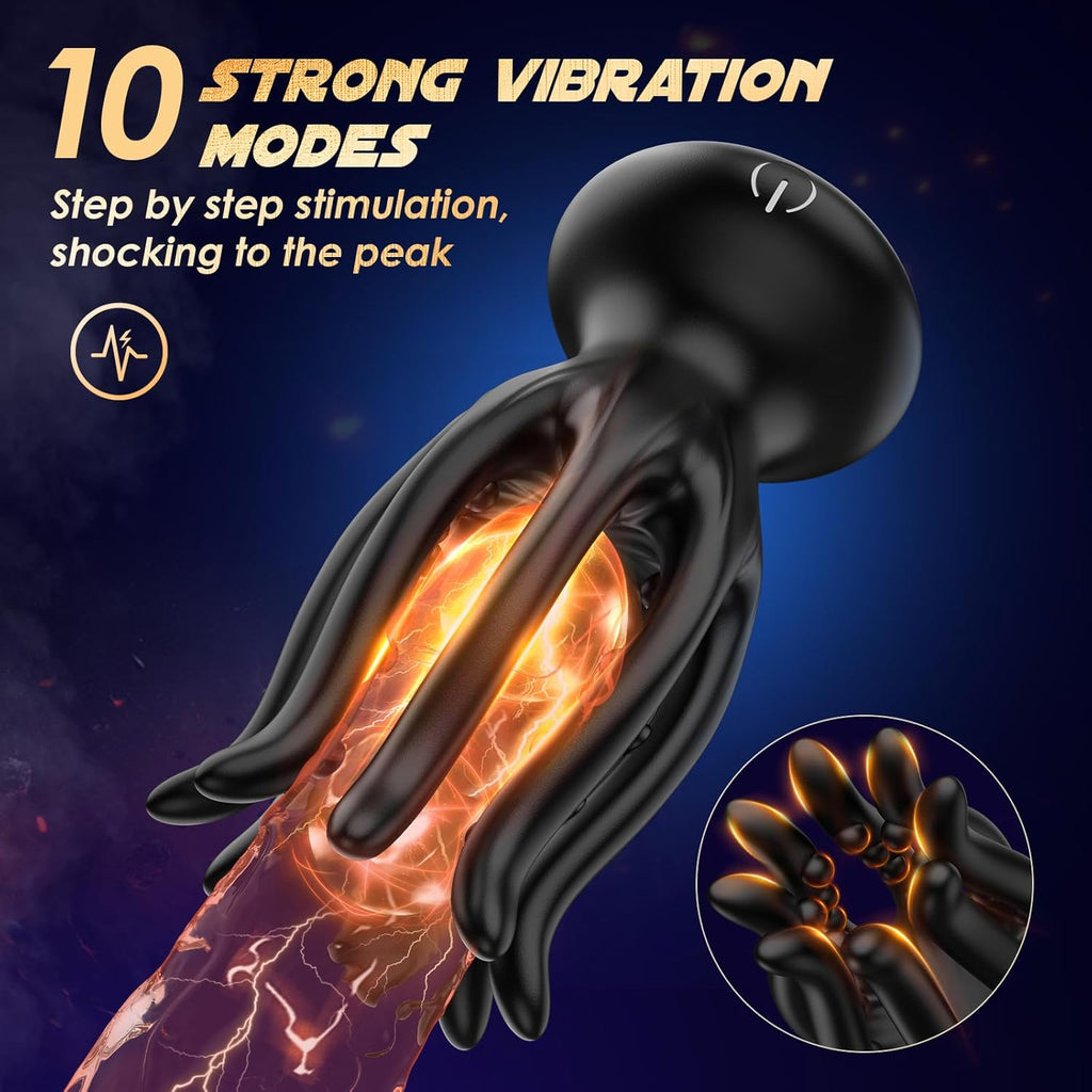 Male Sex Toys for Men Tentacle Shaped Penis Vibrator - Male Masturbator Couples Sex Toy with 10 Vibrating 360° Wrapping for Glans Clit Nipple Stimulation, Handheld Adult Toys for Men Women
