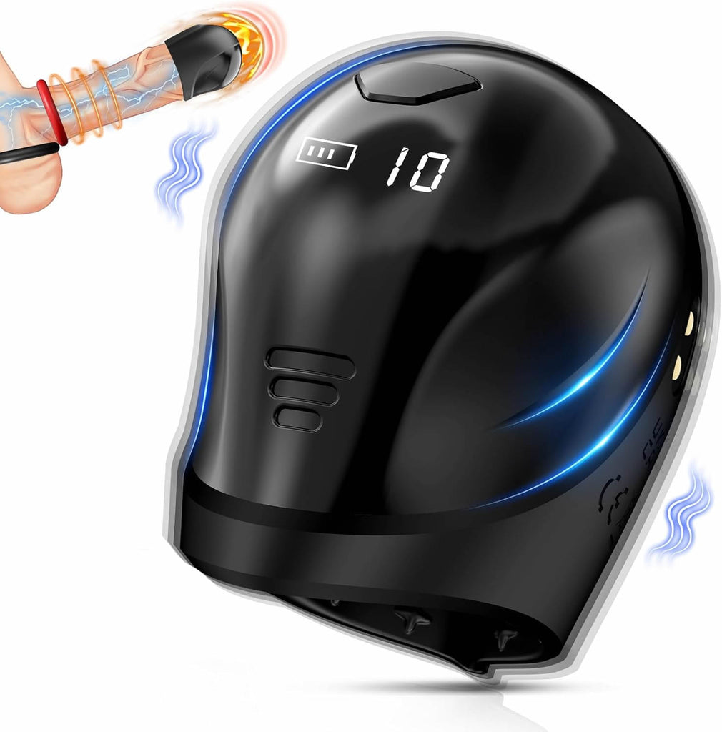 Adult Toys Male Masturbator Penis Stroker with LCD APP Control 10 Vibrating Modes, 360° Wrapping Glans Blowjob Trainer
