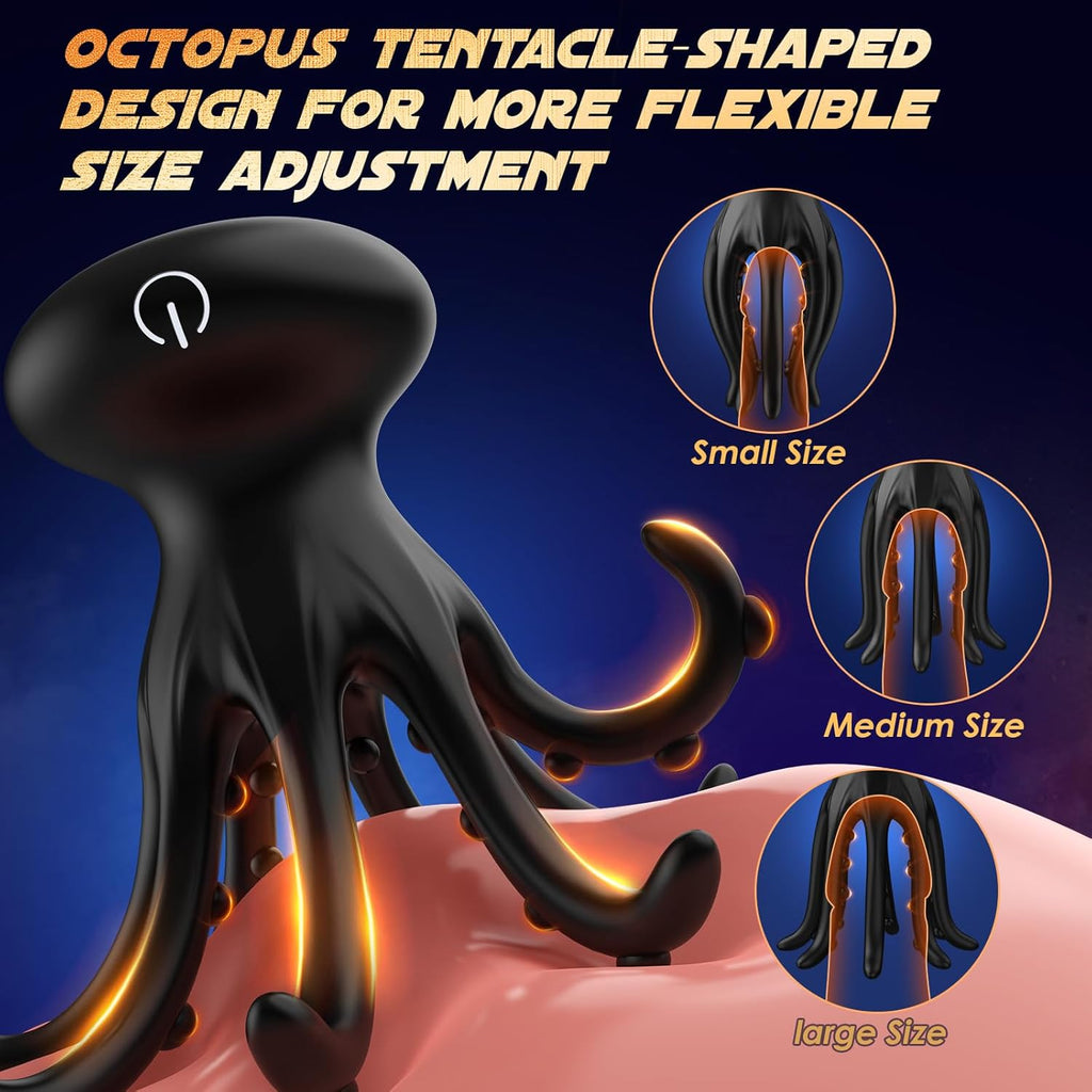 Male Sex Toys for Men Tentacle Shaped Penis Vibrator - Male Masturbator Couples Sex Toy with 10 Vibrating 360° Wrapping for Glans Clit Nipple Stimulation, Handheld Adult Toys for Men Women