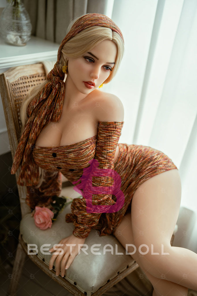 US Stock - Iskra 152cm #319 TPE Sex Doll Natural Skin Blonde Girl TPE Adult Love Doll (Free 2ND Head)