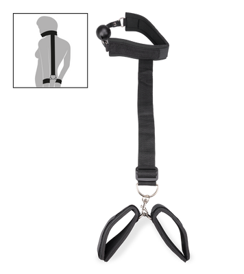 Ball gag with wrist cuff