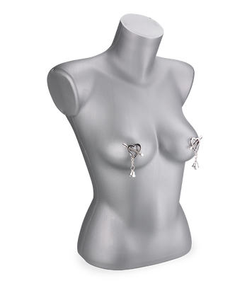 BDSM hearts and bells nipple clamps