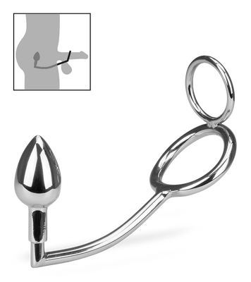 Captain Hook anal hook with double cock ring