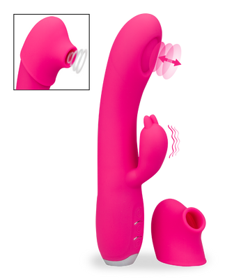 Clit-stimulating G-spot rabbit vibrator