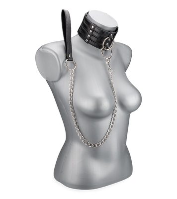 Faux leather collar and leash set