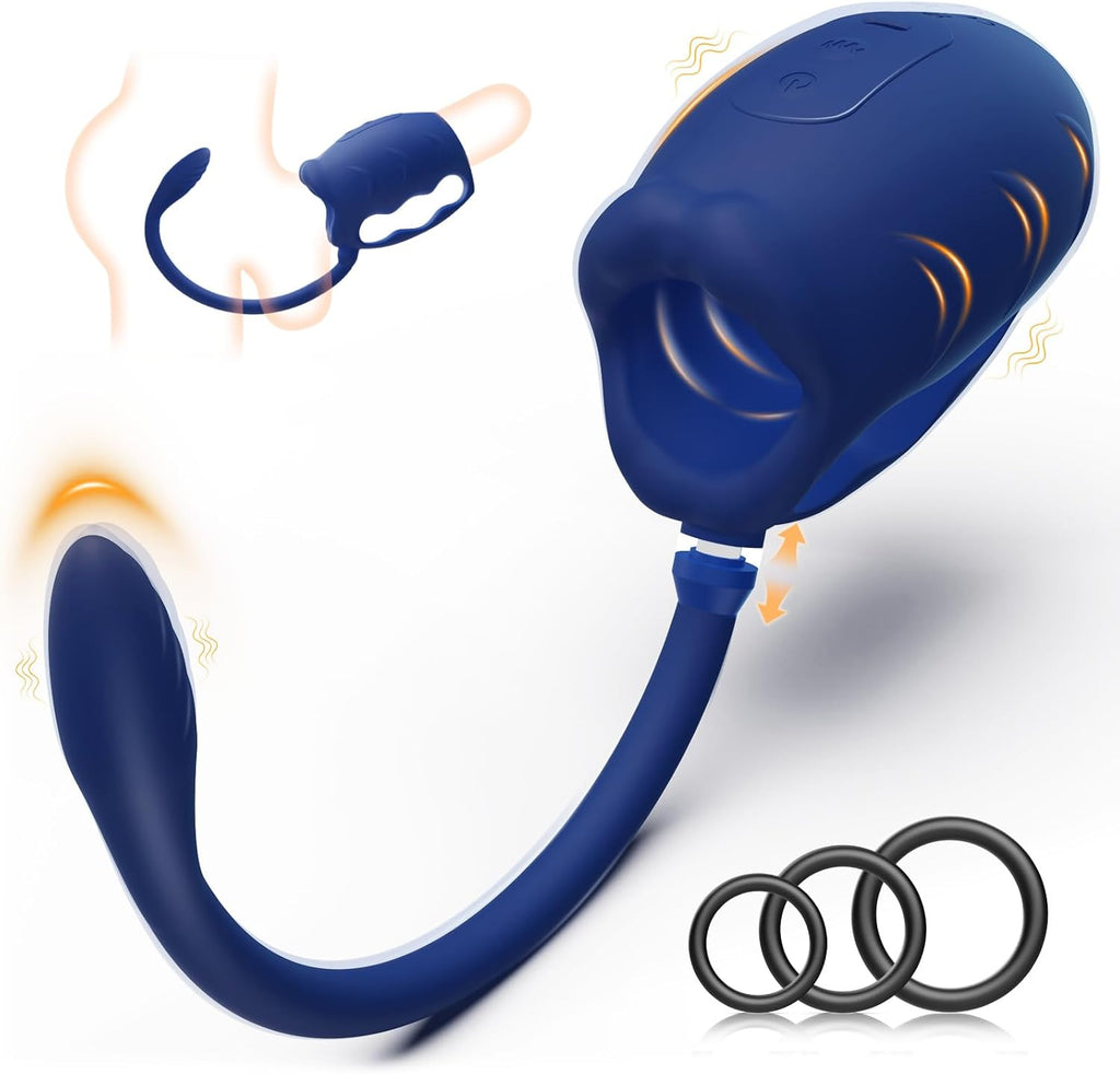 A 2-in-1 male penis vibrator with a detachable anal plug and penis ring, hands-free design, for penis training