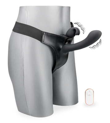 Ladies remote-controlled vibrating rabbit strap-on