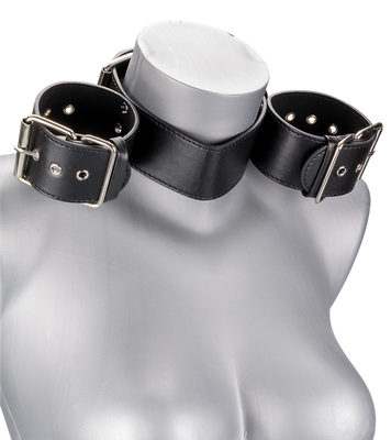 Neck and wrist BDSM restraints