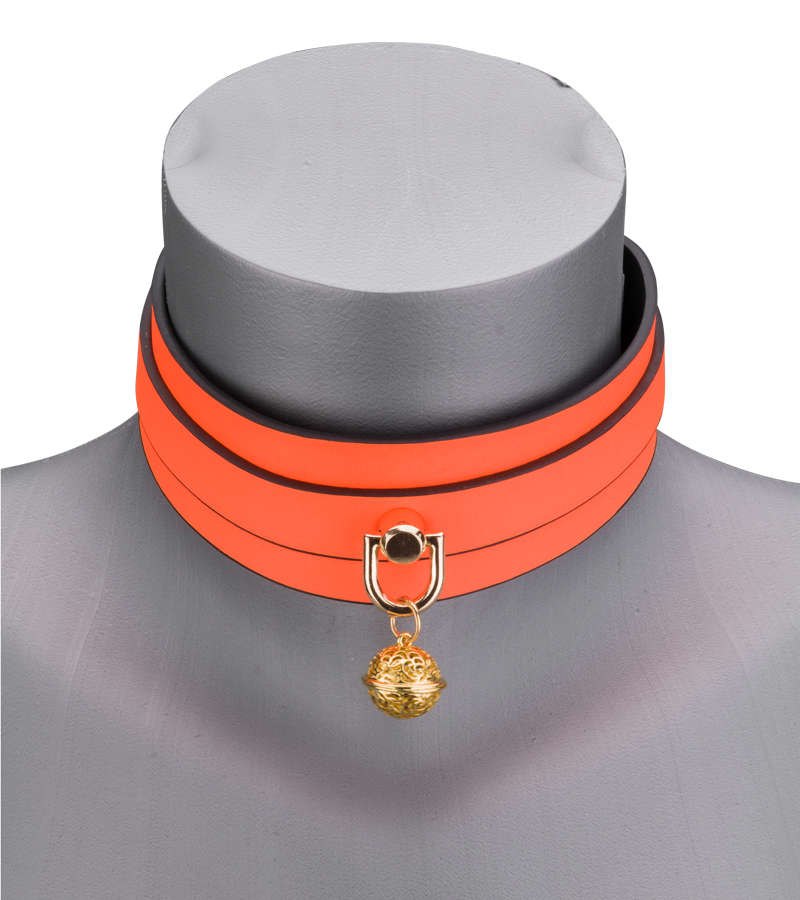 Neon orange collar and lead