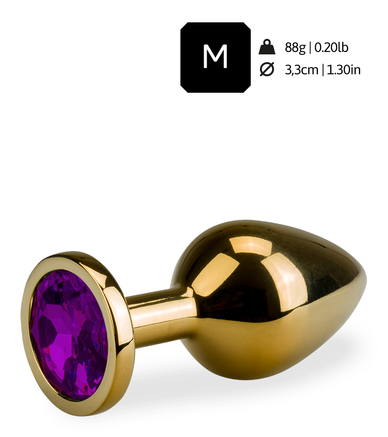Rosebud gold butt plug size M 88g -  6 colours