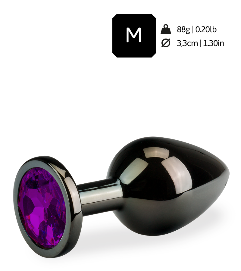 Rosebud gunmetal butt plug size M 88g - 6 colours