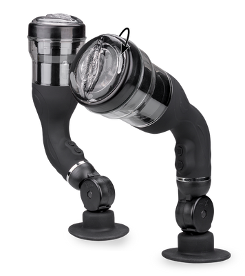 Rotating suction cup masturbator