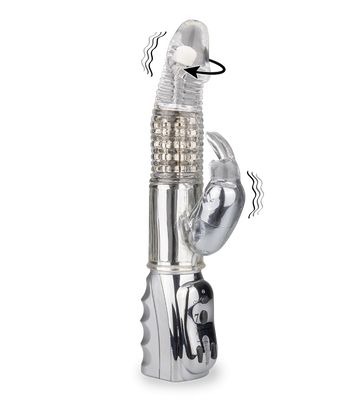Silver Pleasure rotating rabbit vibrator