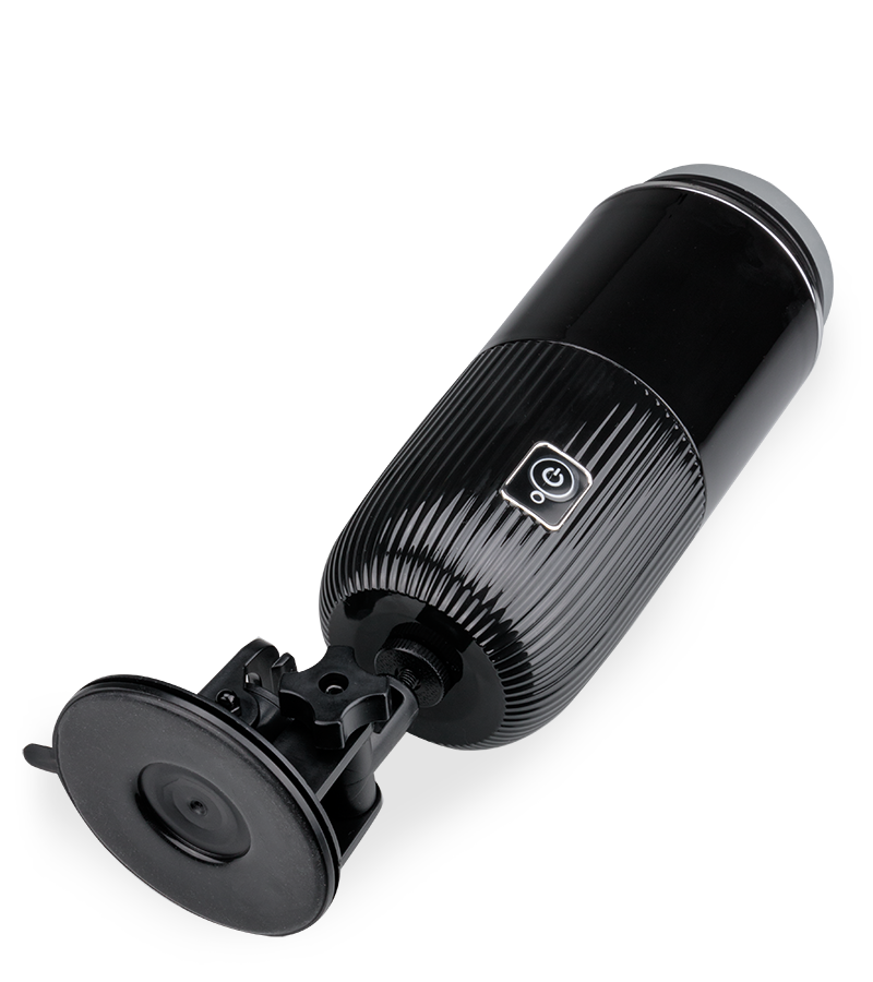 Spinny masturbator with rotating sleeve and suction-cup base