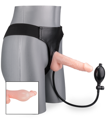 Strap-on harness kit with inflatable pump dildo