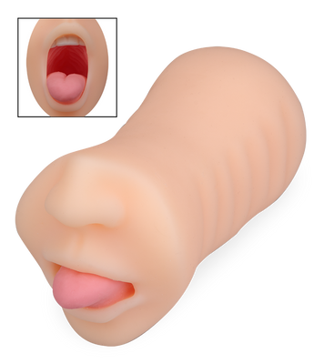 Sucking tongue mouth masturbator