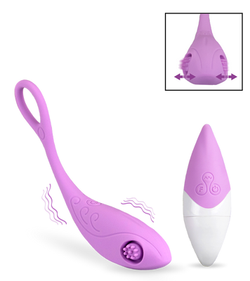 Textured clitoris-stimulating vibrating love egg