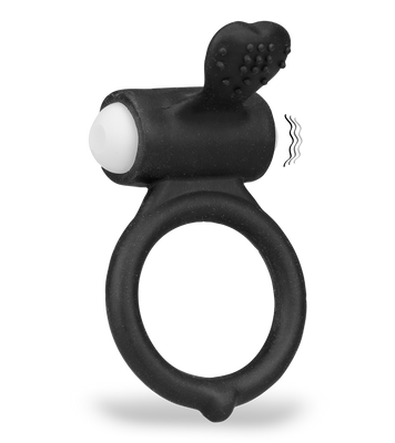 Tickling and vibrating silicone cock ring