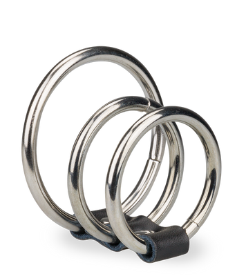 Triple loop metal cock ring