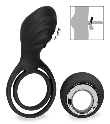 USB vibrator for couples with cock and ball rings