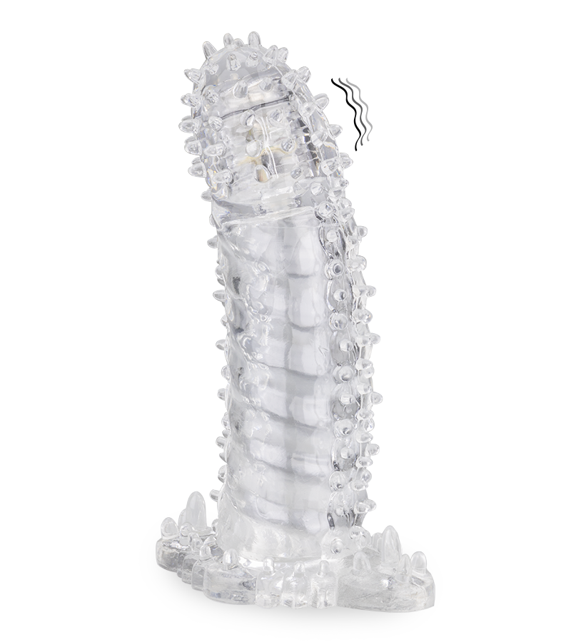 Vibrating textured penis sleeve